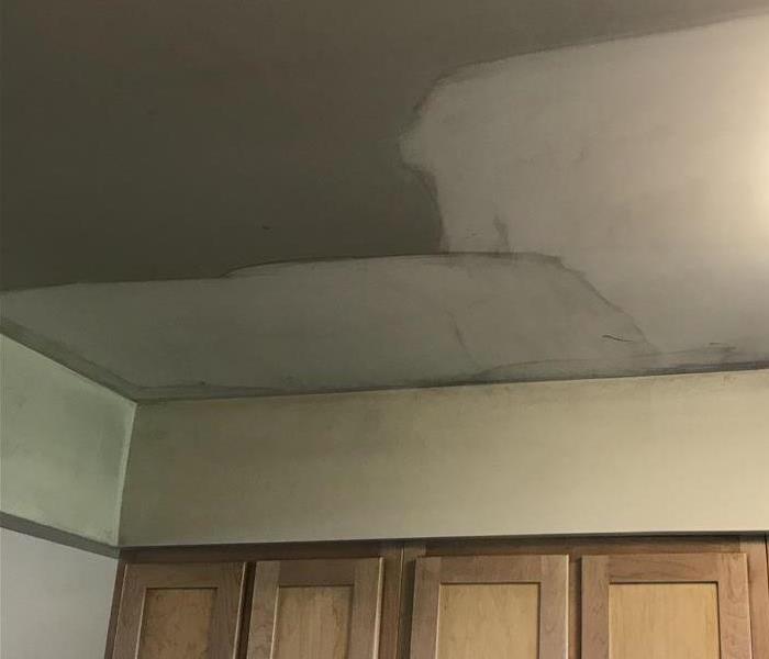Soot covers a large portion of the ceiling