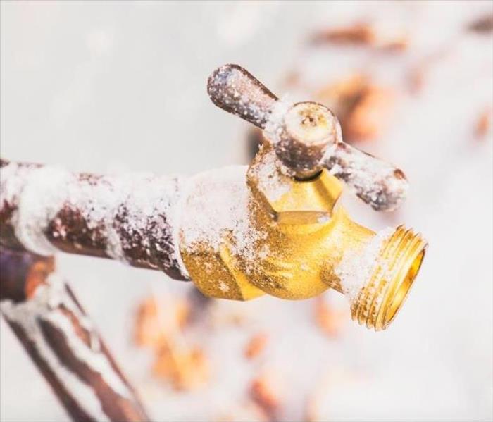 frozen outdoor faucet